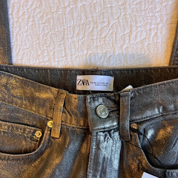 NWT Zara Shimmer Jeans - Picture 3 of 6